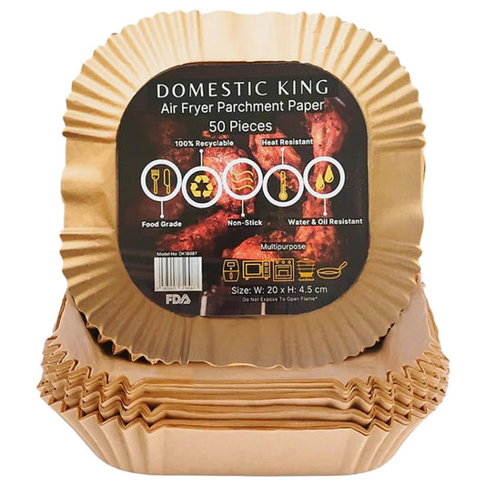 Air Fryer Disposable Liners – 50pcs Non-Stick Parchment Paper, Oil-Proof 7.9”