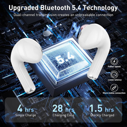 True Wireless Earbuds – Bluetooth 5.4, Deep Bass, 28h Playtime