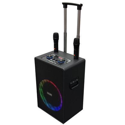 Portable Karaoke Speaker – Bluetooth, RGB Lighting & 2 Mics