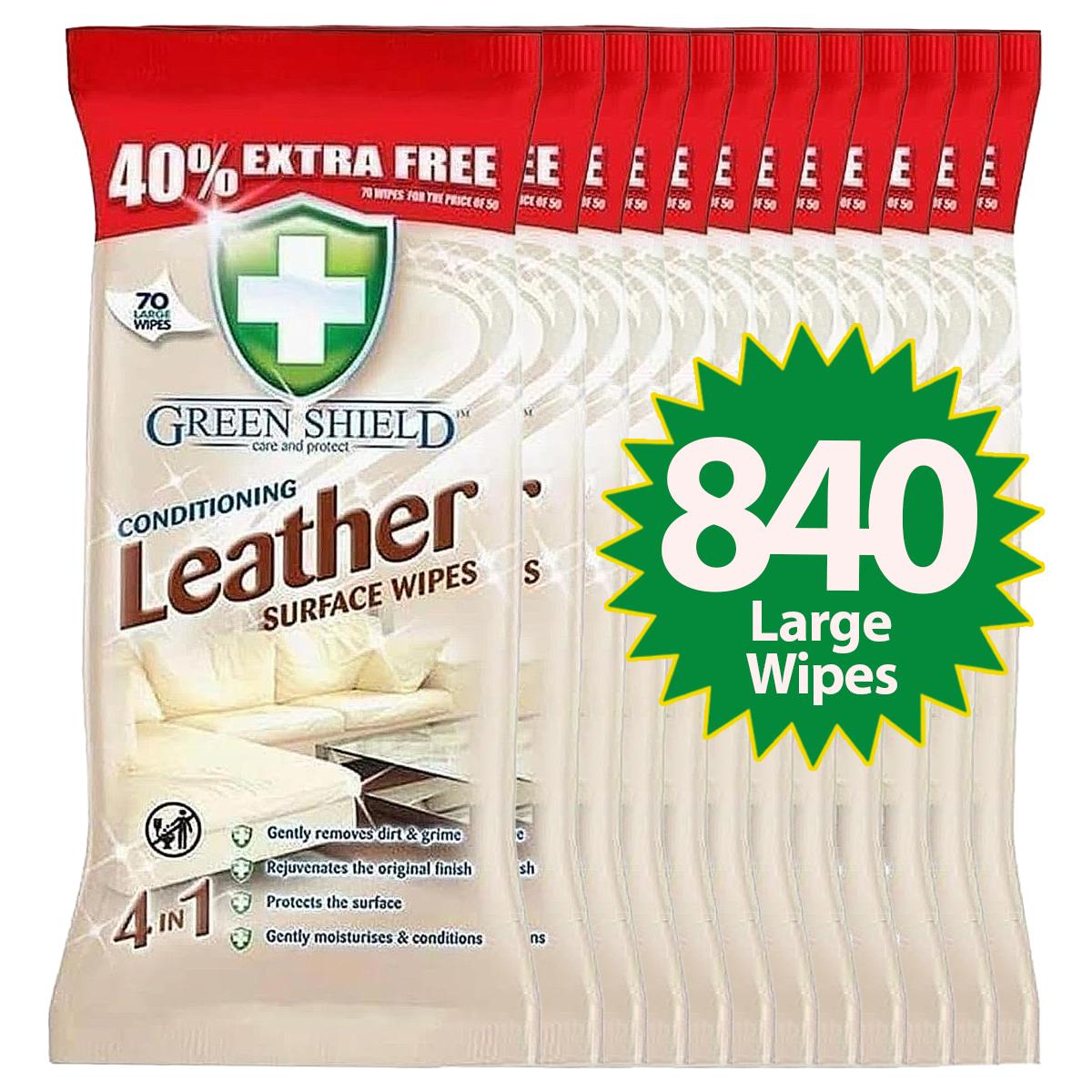 Leather Surface Wipes – 70 Pack, Conditioning & Cleaning for Furniture, Car & Shoes
