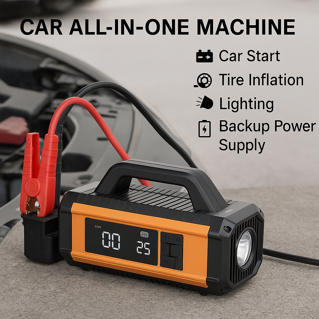 Car All-in-One Machine – Jump Starter, Tire Inflator, LED, Power Bank