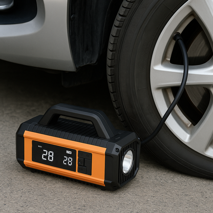 Car All-in-One Machine – Jump Starter, Tire Inflator, LED, Power Bank