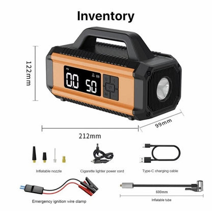 Car All-in-One Machine – Jump Starter, Tire Inflator, LED, Power Bank