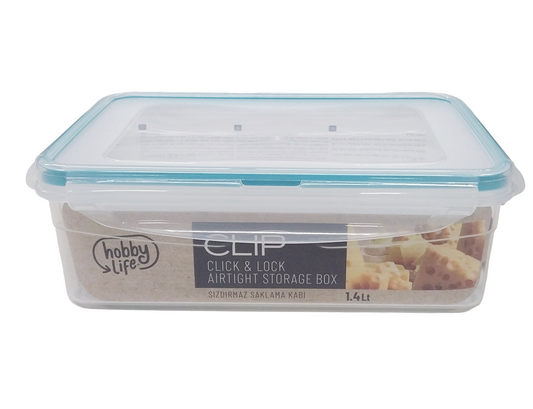 Hobby Life 1.4L Plastic Airtight Storage Container, Clear Food Container, Kitchen Pantry Organization, Transparent Seal Box, Meal Prep Storage, Freshness Preservation, Kitchen Storage Solution