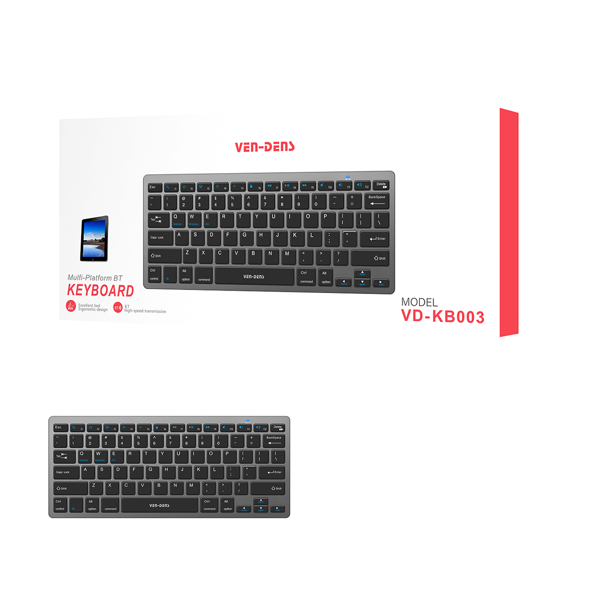 Multi-Platform Wireless Keyboard – Slim, Quiet Typing, Windows/Mac/iOS/Android