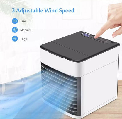 Portable USB Air Cooler & Humidifier – 3 Speeds, 500 ml Tank, Night Light