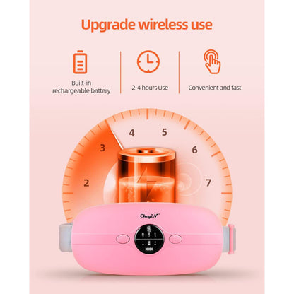Ckeyin Portable Menstrual Heating & Massaging Belt, 3 Heat Levels, 3 Vibration Massage Modes, Fast Heating Wrap for Cramps - Best Gift for Her, Electric Waist Pad