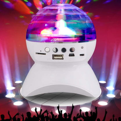 Portable Bluetooth Speaker with RGB Lights & 360° Crystal Ball Effect