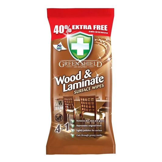 Wood & Laminate Cleaning Wipes – 70 Large Biodegradable Wipes