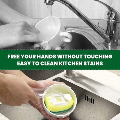 Refillable Sponge Brush with Soap-Dispensing Handle – Kitchen Cleaner