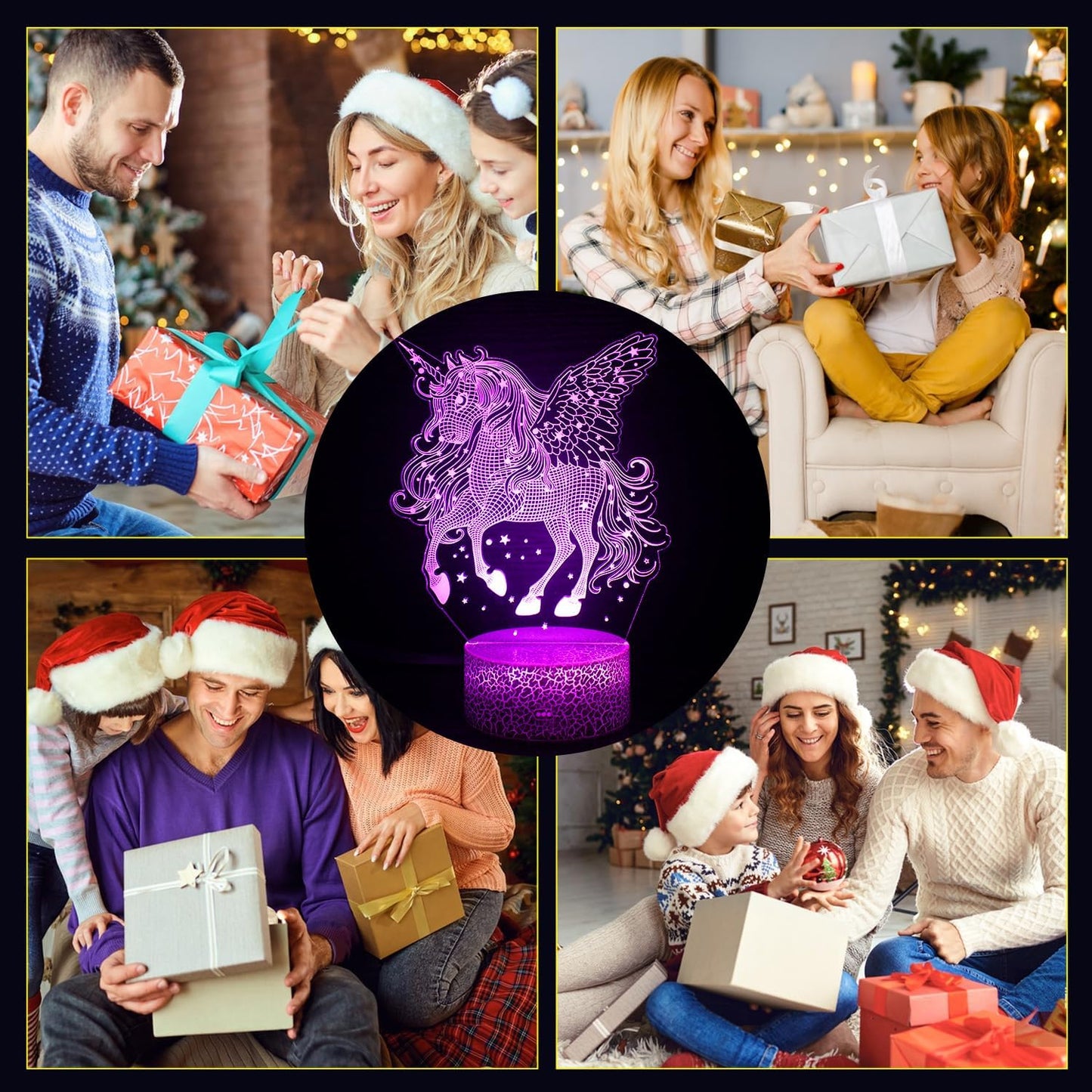 3D Unicorn LED Night Light – Remote & Touch Control, 16-Color Changing