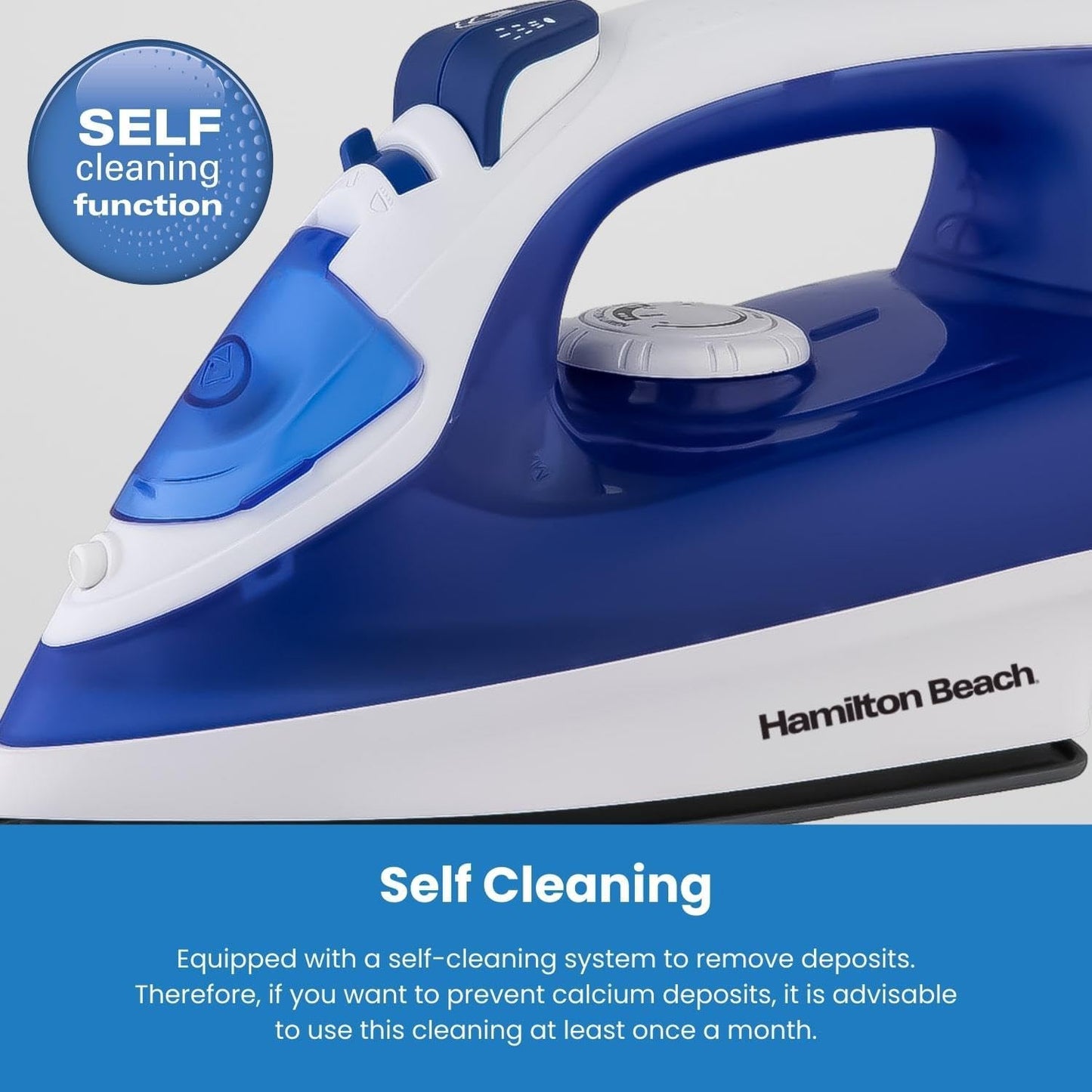 Steam Iron - 2200W, Non-Stick Ceramic Soleplate, Powerful Steam