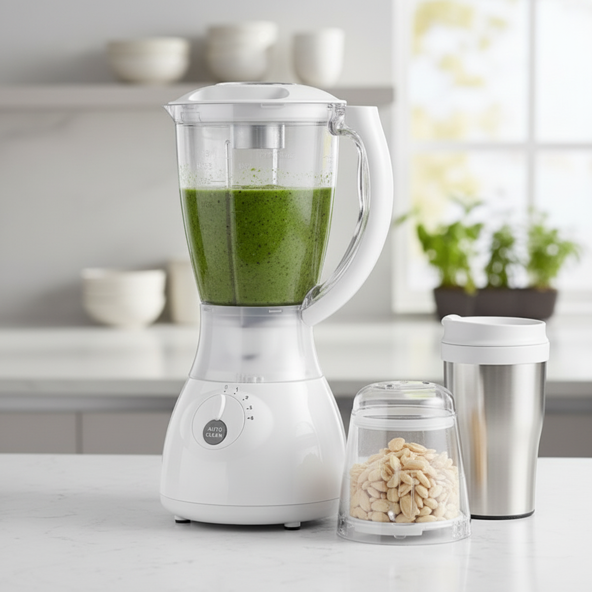 1.5L Electric Blender 550W with Grinder, 4-Speed Control & Auto Clean