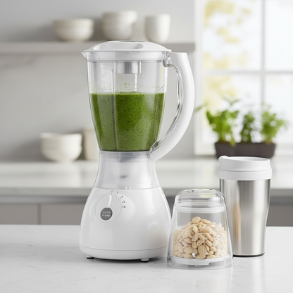 1.5L Electric Blender 550W with Grinder, 4-Speed Control & Auto Clean