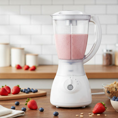 1.5L Electric Blender 550W with Grinder, 4-Speed Control & Auto Clean