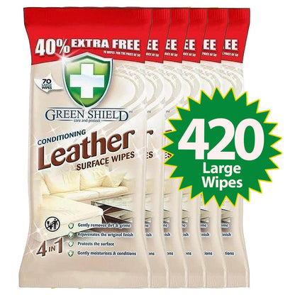Leather Surface Wipes – 70 Pack, Conditioning & Cleaning for Furniture, Car & Shoes