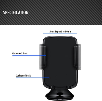 Car Window Mount Phone Holder – 360° Rotation, Magnetic Grip, Cable Clip