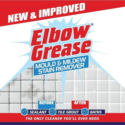 Elbow Grease Mould & Mildew Stain Remover Spray 700ml for Effective Mold Removal, Prevent Mould Growth Bathroom Kitchen Toilet Outdoor and Indoor