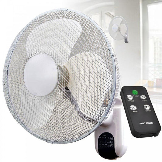 16” Oscillating Wall Fan with Remote – Quiet, Adjustable Cooling for Home & Office