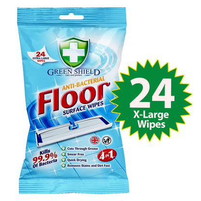 Anti-Bacterial Floor Wipes – 24 Extra-Large Pack, Household Cleaning