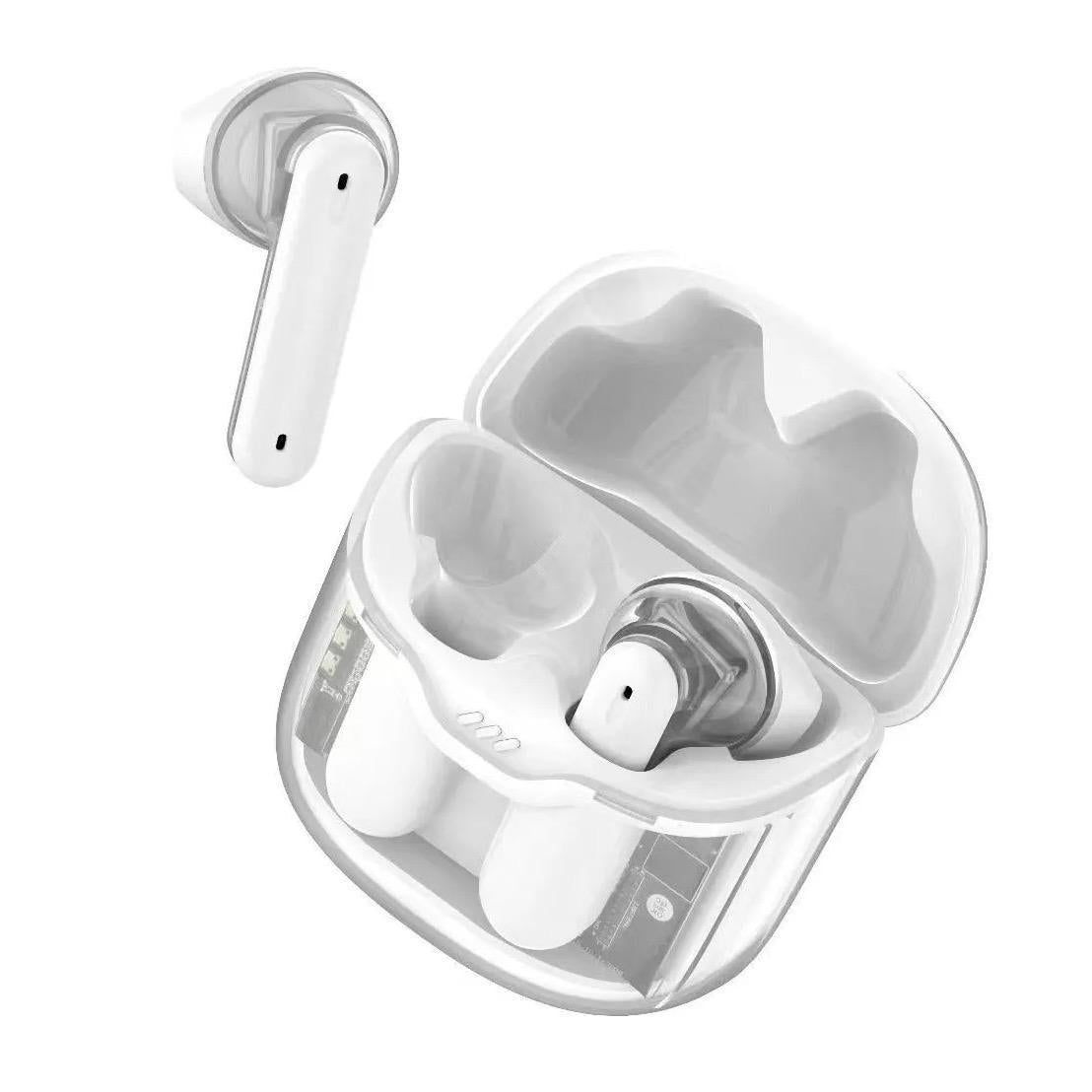 Naked Design TWS Earbuds – Bluetooth 5.3, Clear Case, Deep Bass, All-Day Comfort