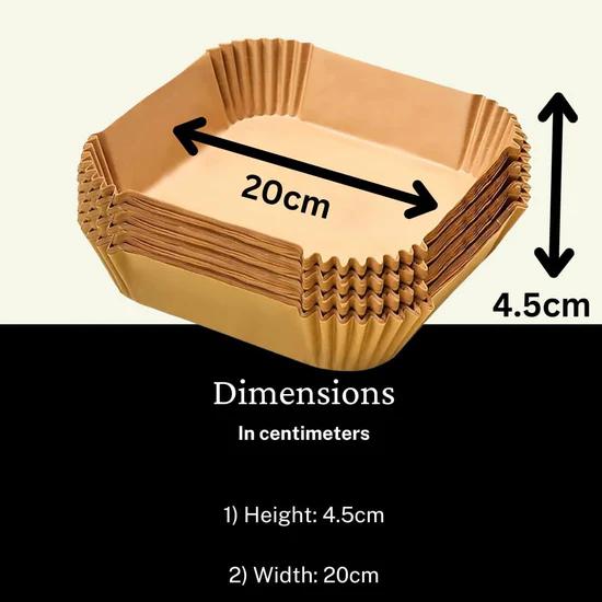 Air Fryer Disposable Liners – 50pcs Non-Stick Parchment Paper, Oil-Proof 7.9”