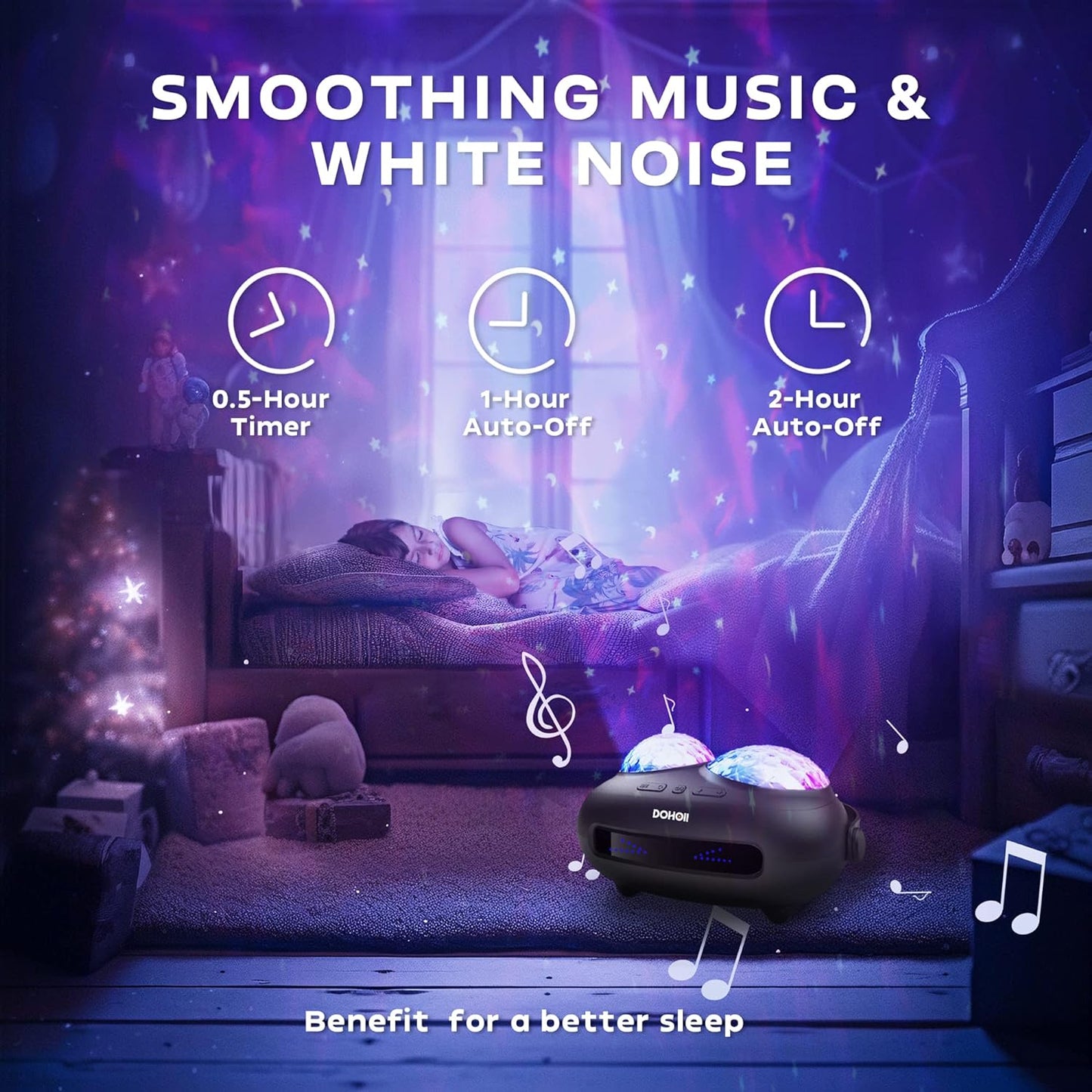 Galaxy Ocean Wave Projector – Bluetooth Speaker & White Noise Night Lamp