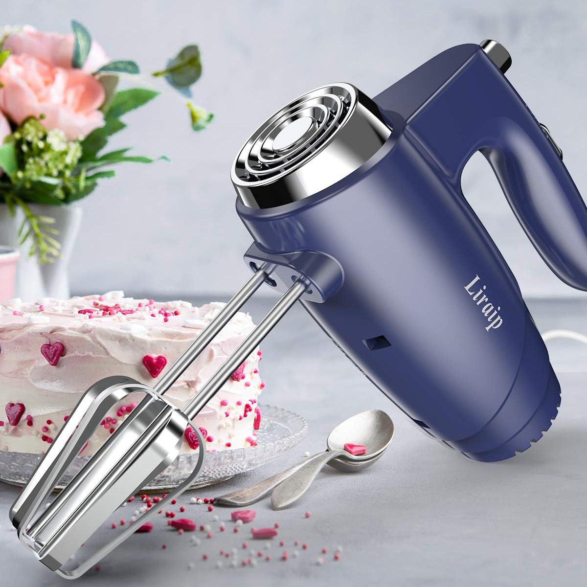 Liraip Hand Mixer Electric Whisk With 5 Speed Handheld Mixer for Whipping,Mixing Cookies,Brownies,Cakes and Dough with 4 Accessories Hand Mixer