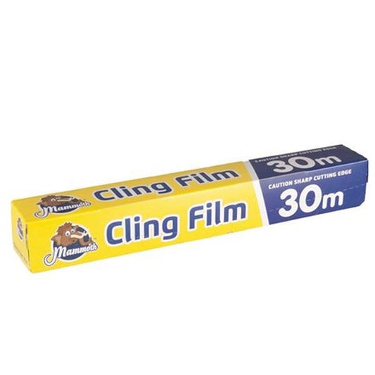 MAMMOTH Cling Film 300mm x 30m – Strong Food Wrap for Fresh Storage & Prep