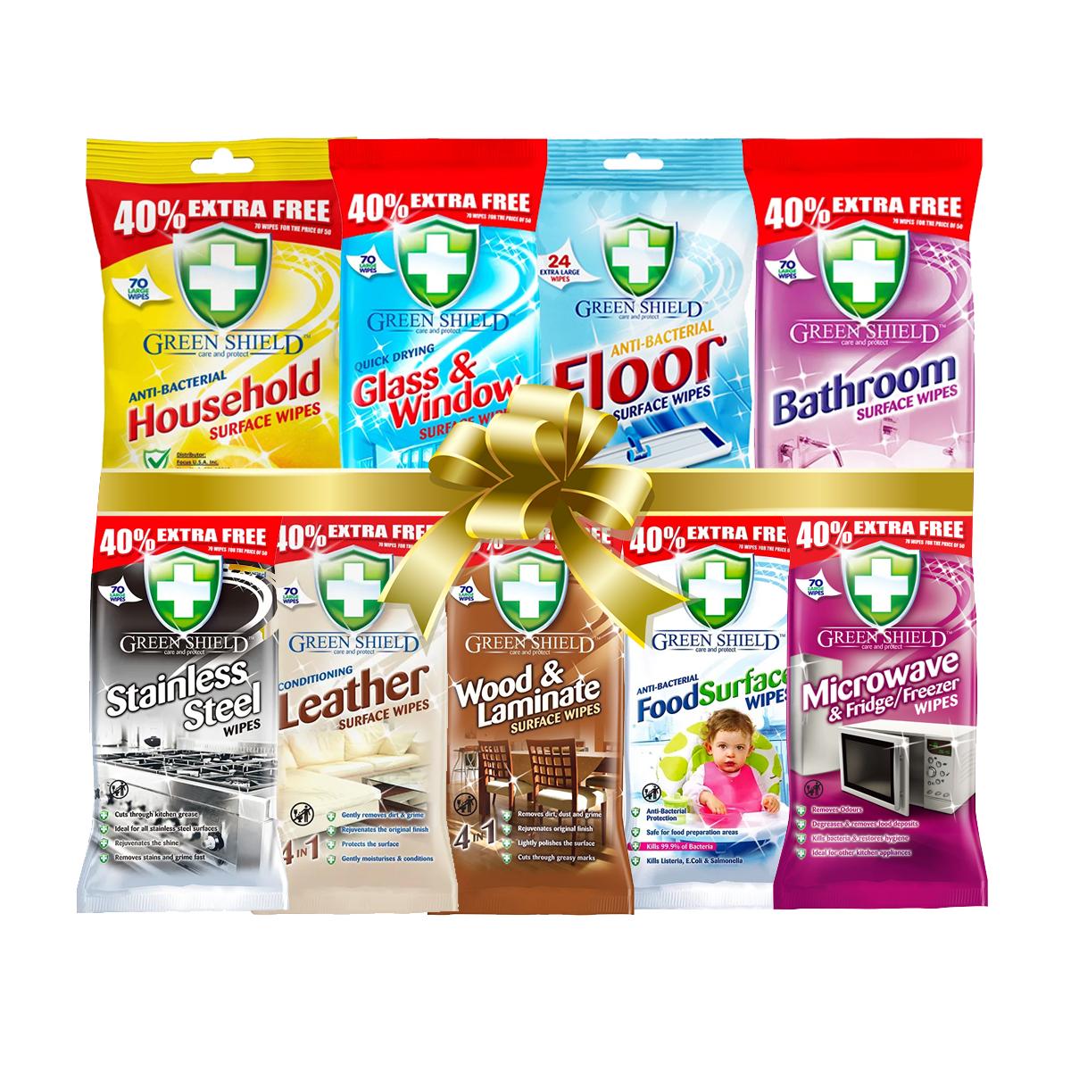 Anti-Bacterial Household Surface Wipes – 70 Pack, Grease & Stain Removal