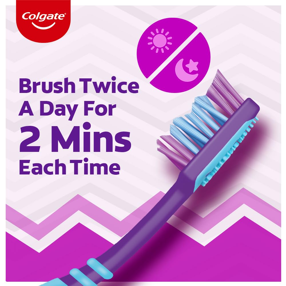 Zigzag+ Anti-Bacterial Toothbrush – Medium Bristle, Compact Head, Multicolour