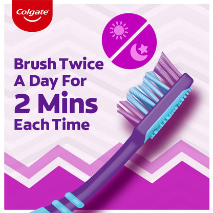 Zigzag+ Anti-Bacterial Toothbrush – Medium Bristle, Compact Head, Multicolour