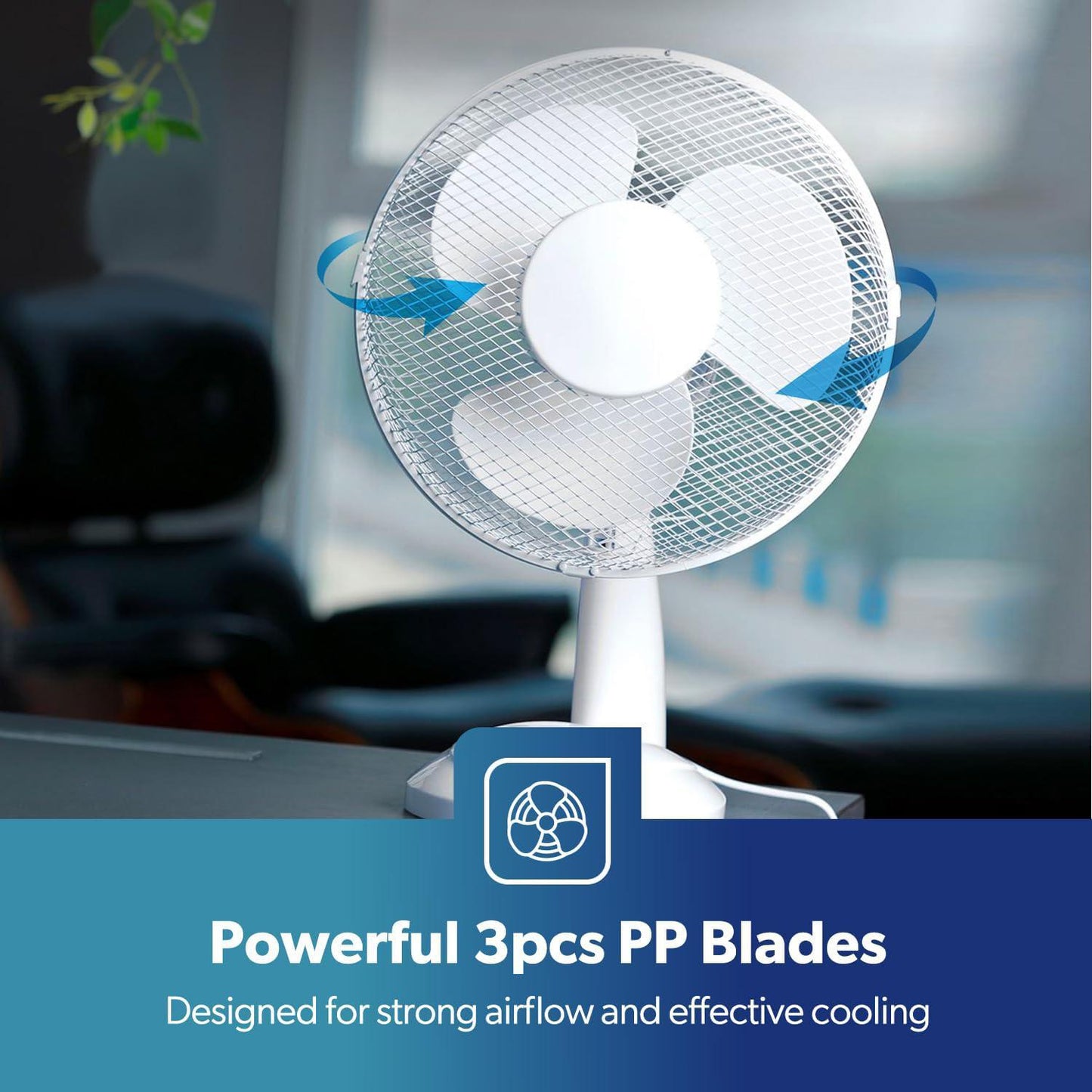 12” Oscillating Desk Fan – Quiet, Adjustable, Speed Control