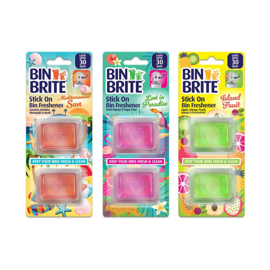 Tropical Scent Bin Freshener Multi-Pack – Mediterranean Sun, Lost in Paradise, Island Fruit