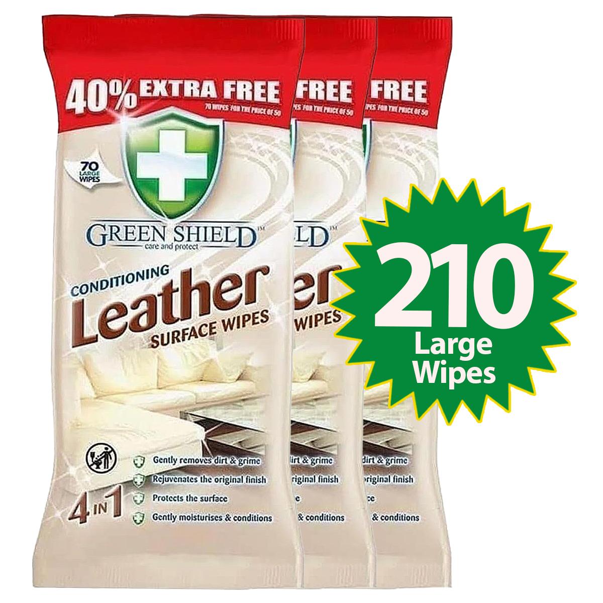 Leather Surface Wipes – 70 Pack, Conditioning & Cleaning for Furniture, Car & Shoes
