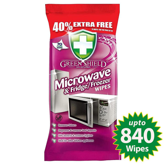 Anti-Bacterial Microwave & Fridge Wipes – 70 Pack, Odour Removal & Hygiene Cleaning