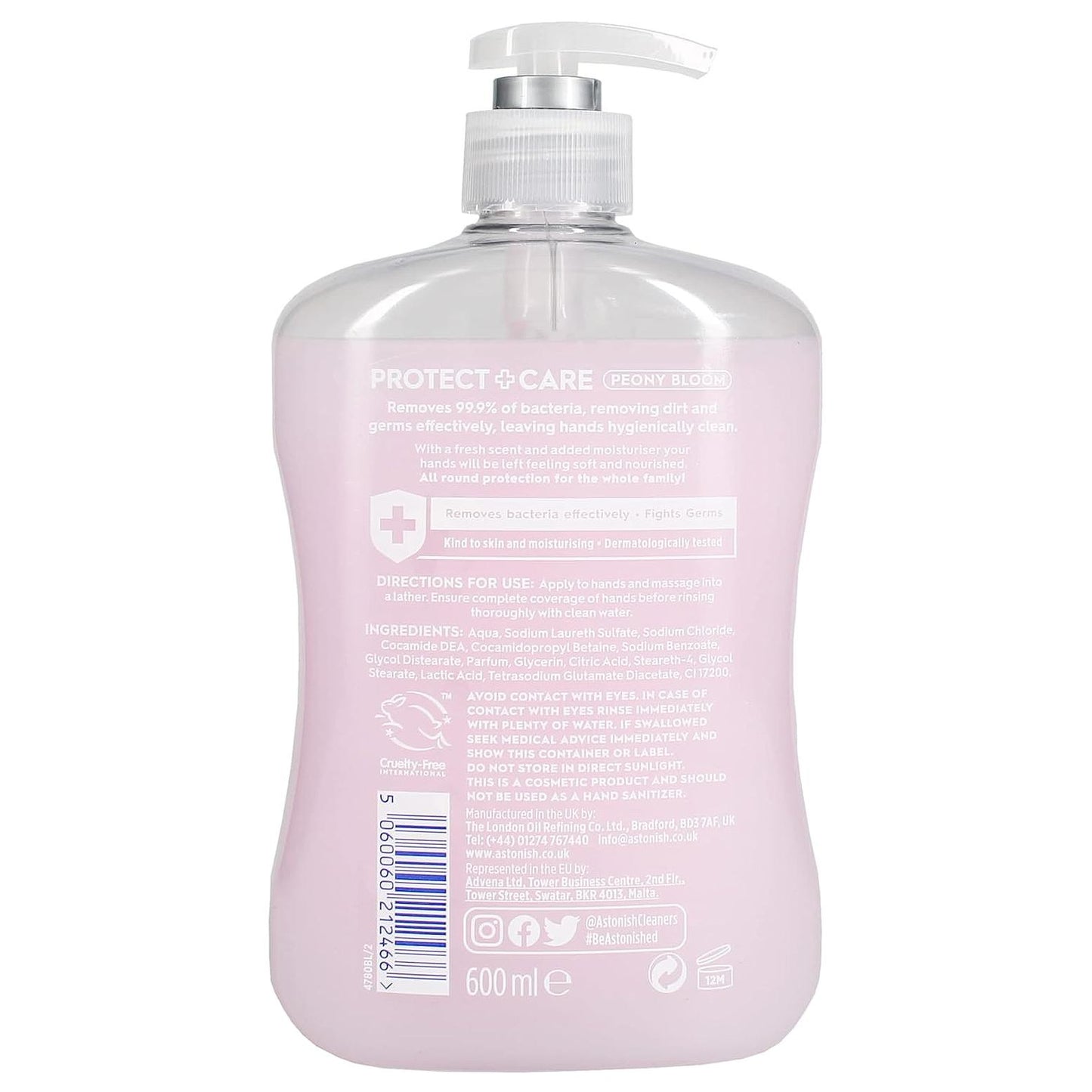 Peony Bloom Hand Wash – 600ml Antibacterial & Soothing