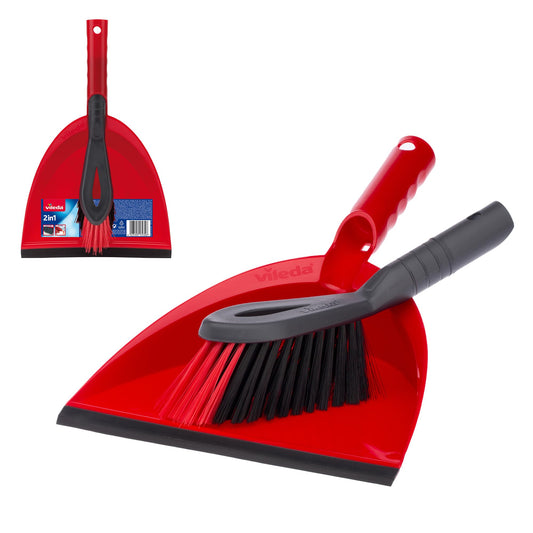 2-in-1 Dustpan & Brush Set – Durable Bristles & Rubber Blade, Easy Sweep Cleaning Tool