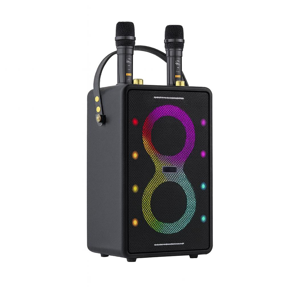 Portable Karaoke Speaker – 2 Wireless Mics, Water Resistant, TWS, Long Battery