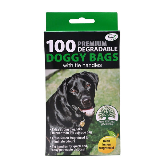 TidyZ Premium Lemon Fragranced Doggy Poo Bags - Pack of 100, Scented Pet Waste Bags