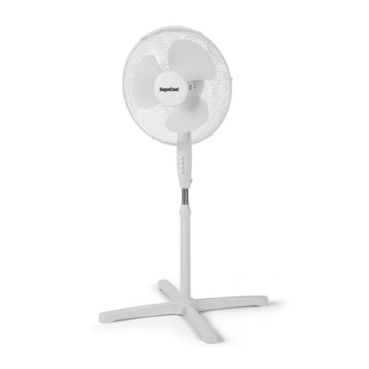 16” Portable Oscillating Pedestal Fan – 3 Speed Adjustable Cooling, White
