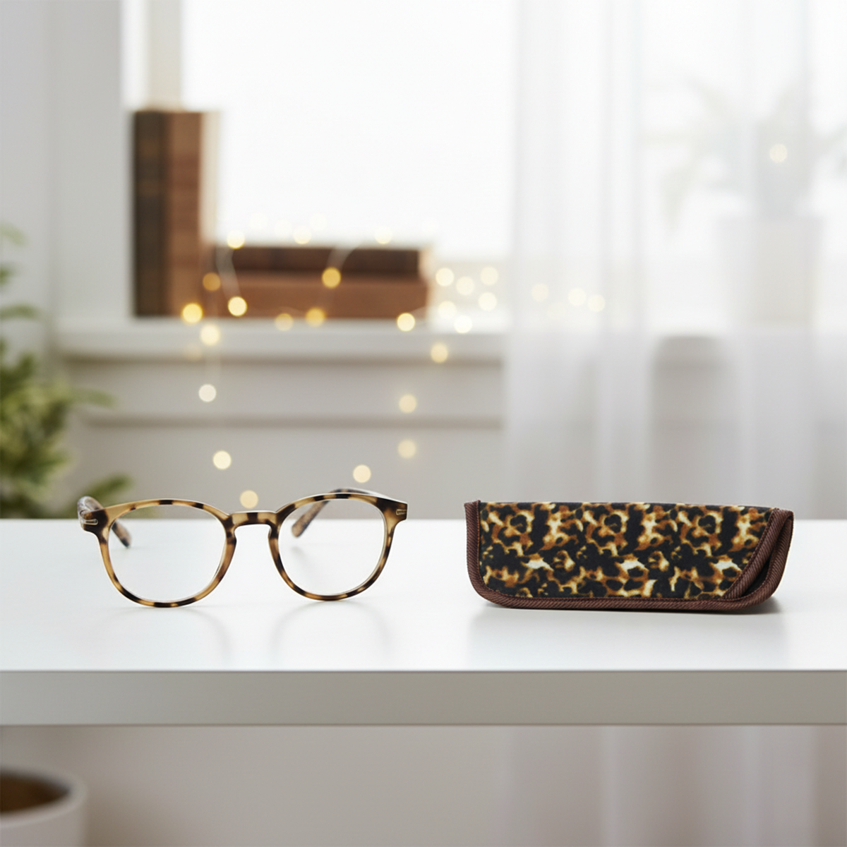 Leopard Print Reading Glasses +2.00 +2.50 +3.00 +3.50 Stylish Eyewear with Case