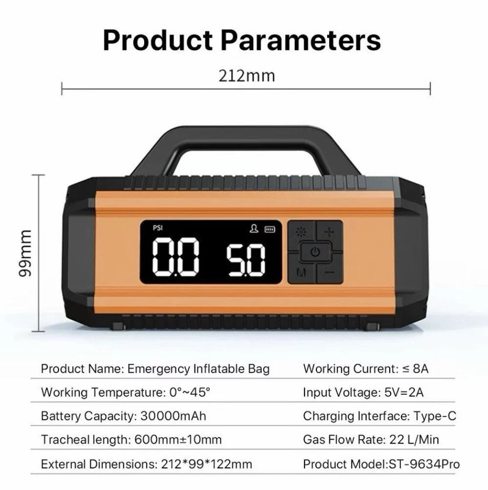 Car All-in-One Machine – Jump Starter, Tire Inflator, LED, Power Bank