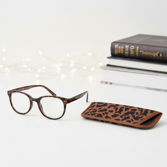 Animal Print Reading Glasses +2.00 +2.50 +3.00 Stylish Eyewear with Case