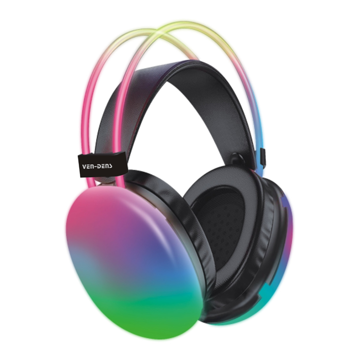 Wireless Headphones with RGB Lights, Built-in Mic, 6-8H Playtime