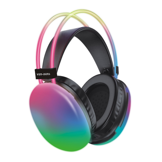 Wireless Headphones with RGB Lights, Built-in Mic, 6-8H Playtime
