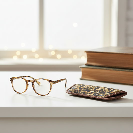 Leopard Print Reading Glasses +2.00 +2.50 +3.00 +3.50 Stylish Eyewear with Case