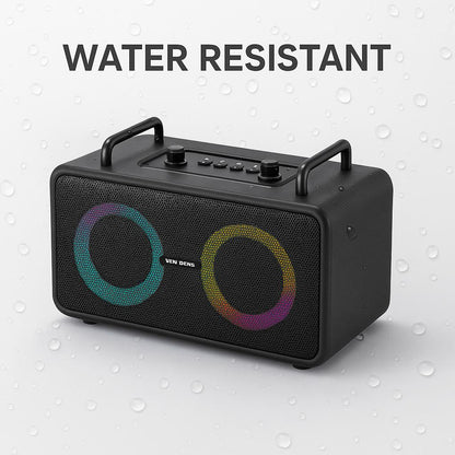 Portable Karaoke Speaker with Dual Wireless Mics – Water-Resistant & Rechargeable