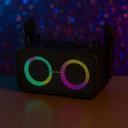 Portable Karaoke Speaker with Dual Wireless Mics – Water-Resistant & Rechargeable