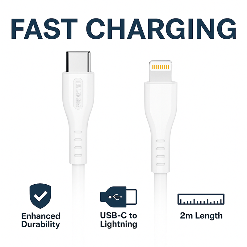 Fast Charging Cable – USB-C, Lightning & USB-A Variants